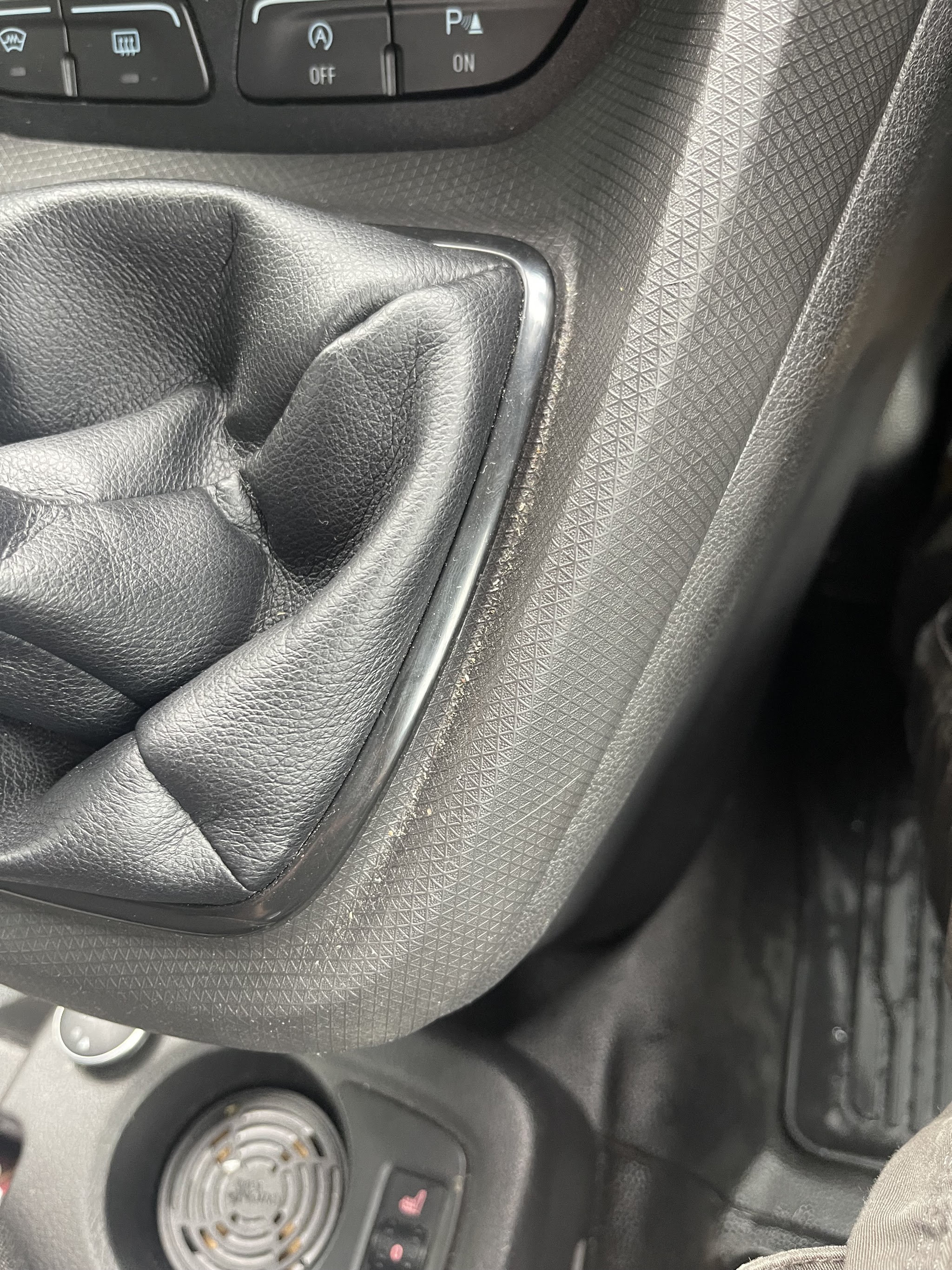 Interior trim being cleaned as part of a valet