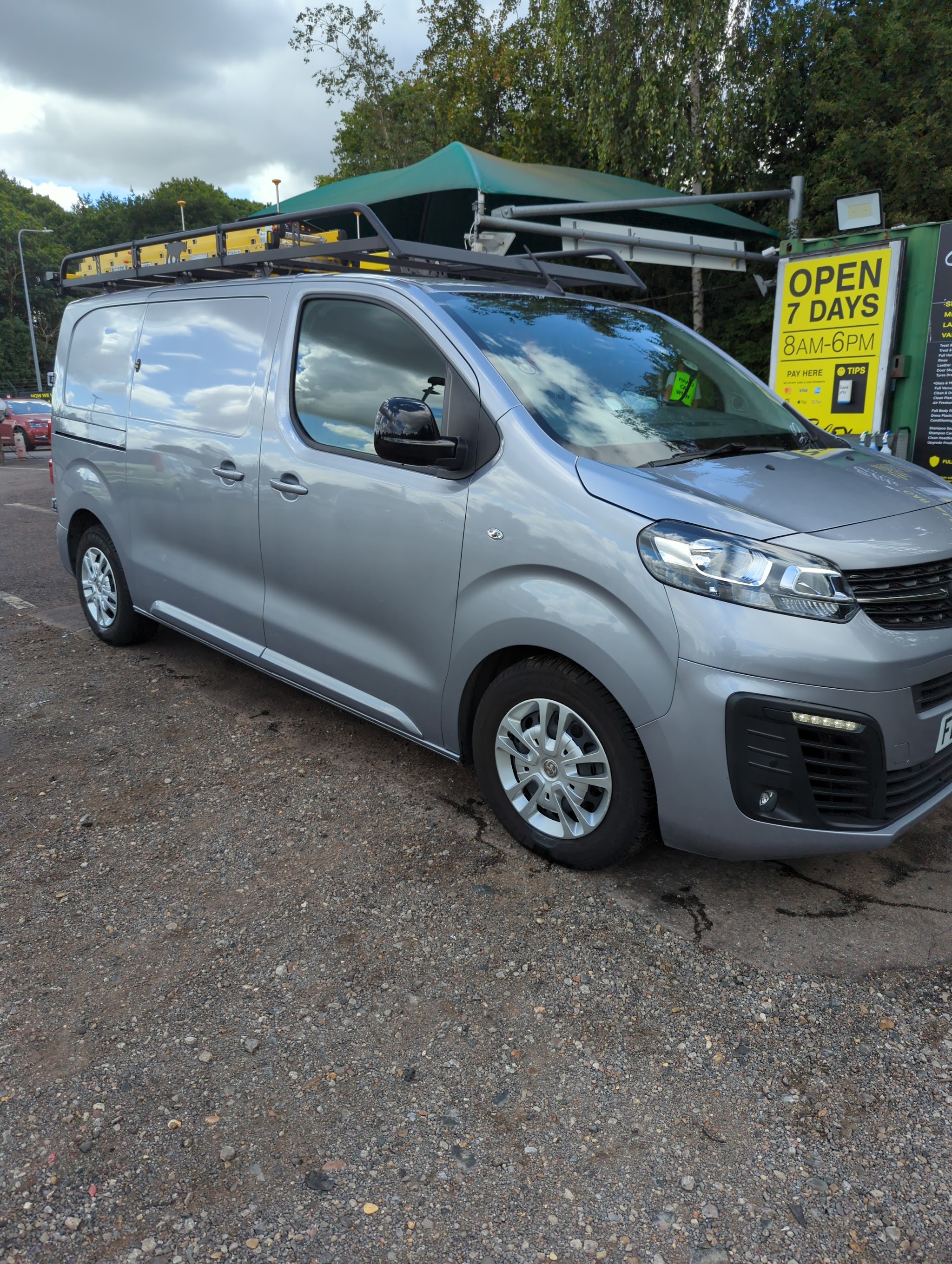 A customer's van parked at Elite Valeting, Newnham Court Shopping Village