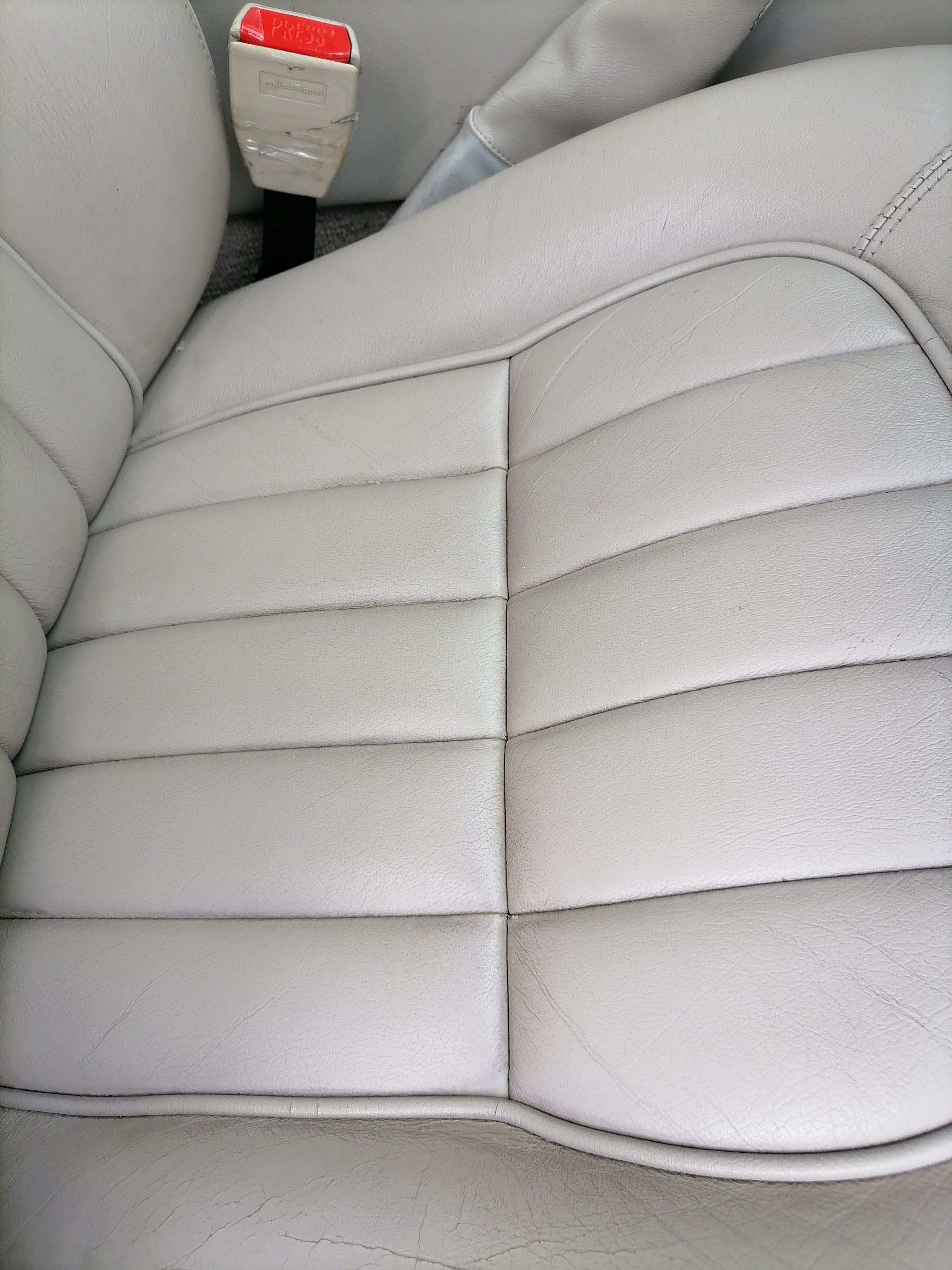 A cleaned leather seat, showing the interior detail finish